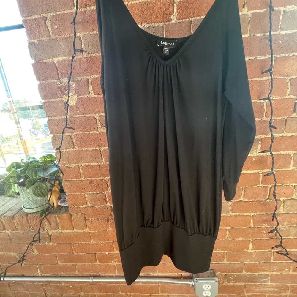 Off the shoulder black dress
